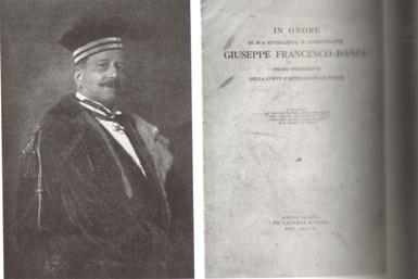 Senatore Francesco Giuseppe Danza primo Presidente della Corte di Appello delle Puglie